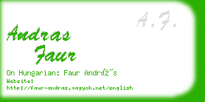 andras faur business card